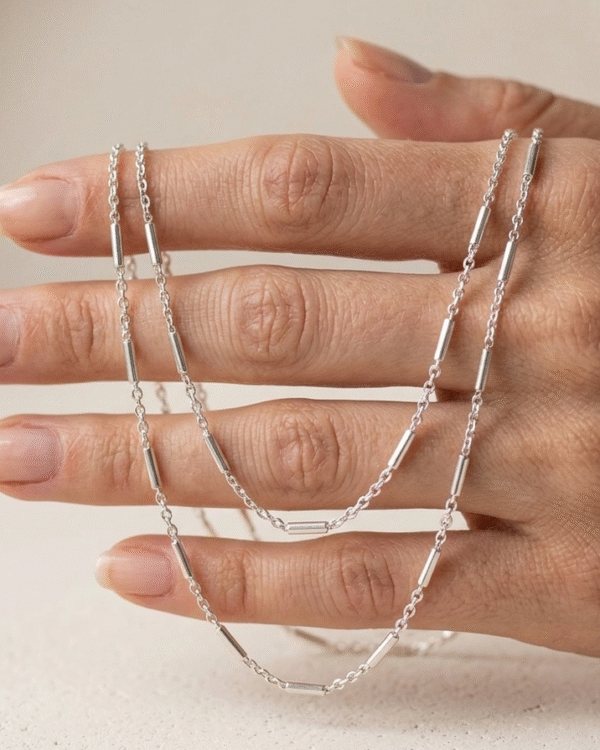 Cadena Rolo con barritas 45cm #431