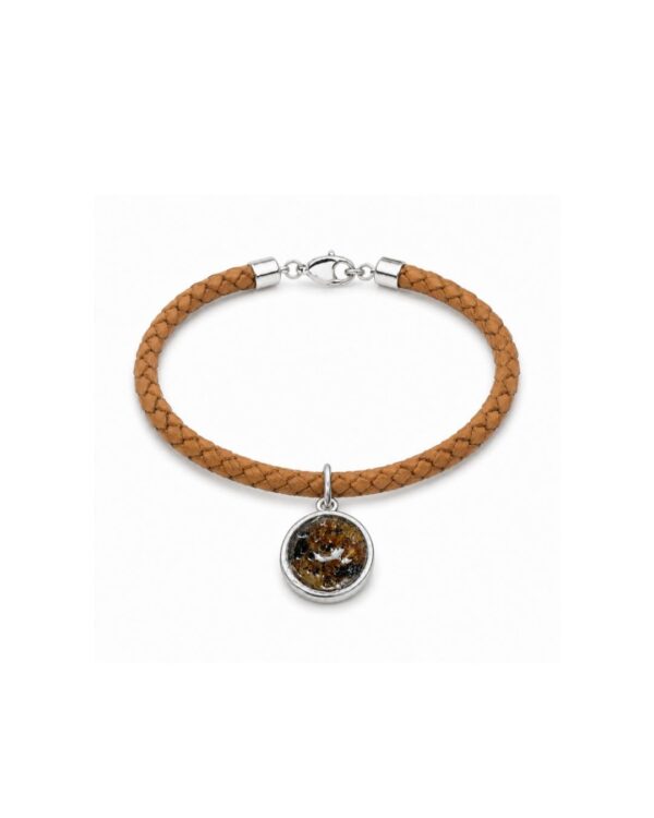 Pulsera Cuero con dije encapsulado