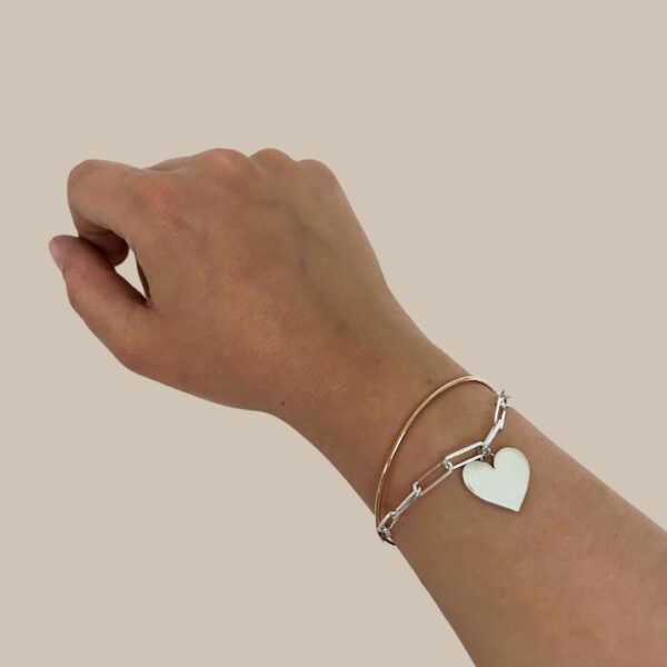 Pulsera eslabon largo con corazón