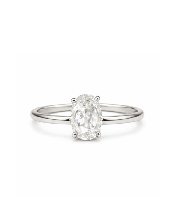 Anillo Cintillo de Plata 925 con Circonia Oval 8mm