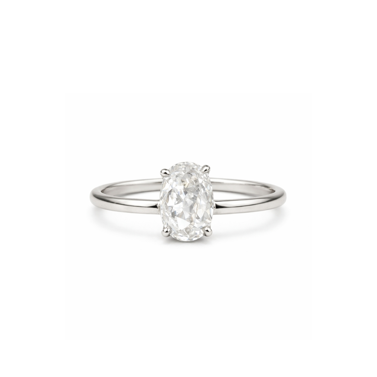 Anillo Cintillo de Plata 925 con Circonia Oval 8mm