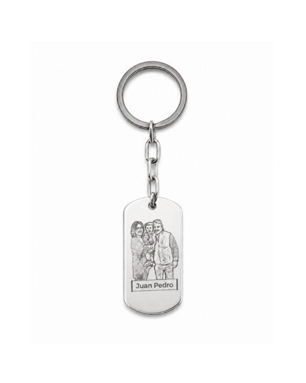 Llavero Personalizado de Plata con Grabado