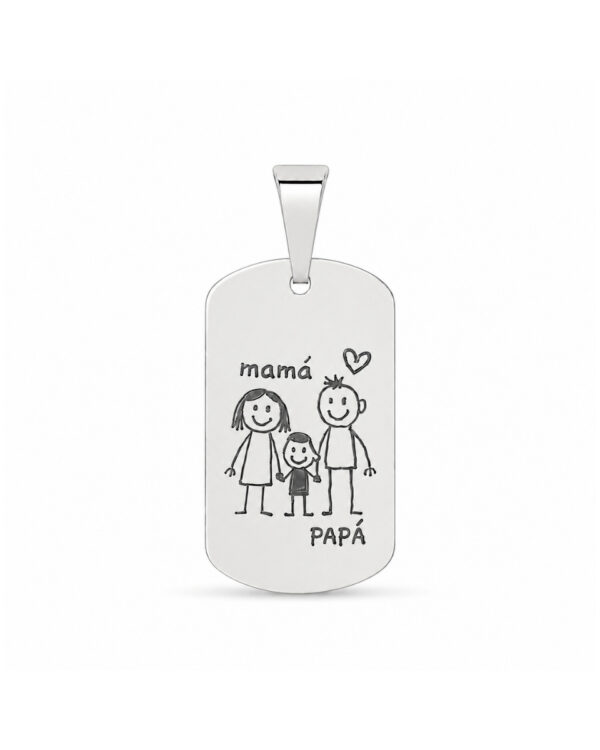 Medalla Rectangular Personalizada en Plata 925