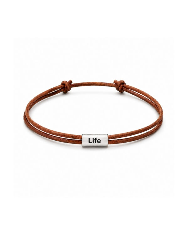 Pulsera Simil cuero con anilla cilíndrica