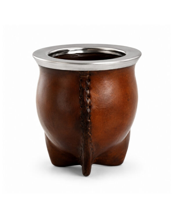 Mate cuero natural y cerámica - personalizado